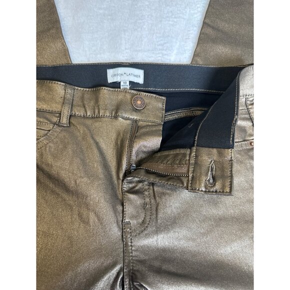 Gibson Latimer Womens Metallic Bronze Skinny Jeans Size 10 - Picture 7 of 10